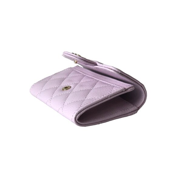 Chanel CC Quilted Flap Card Holder Interlocking Wallet Light Purple - Picture 3 of 3